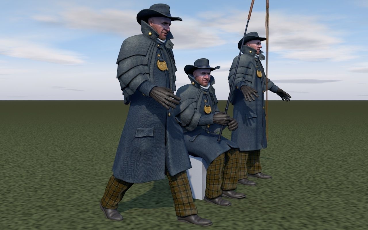 Cabman rigging 3D model_2