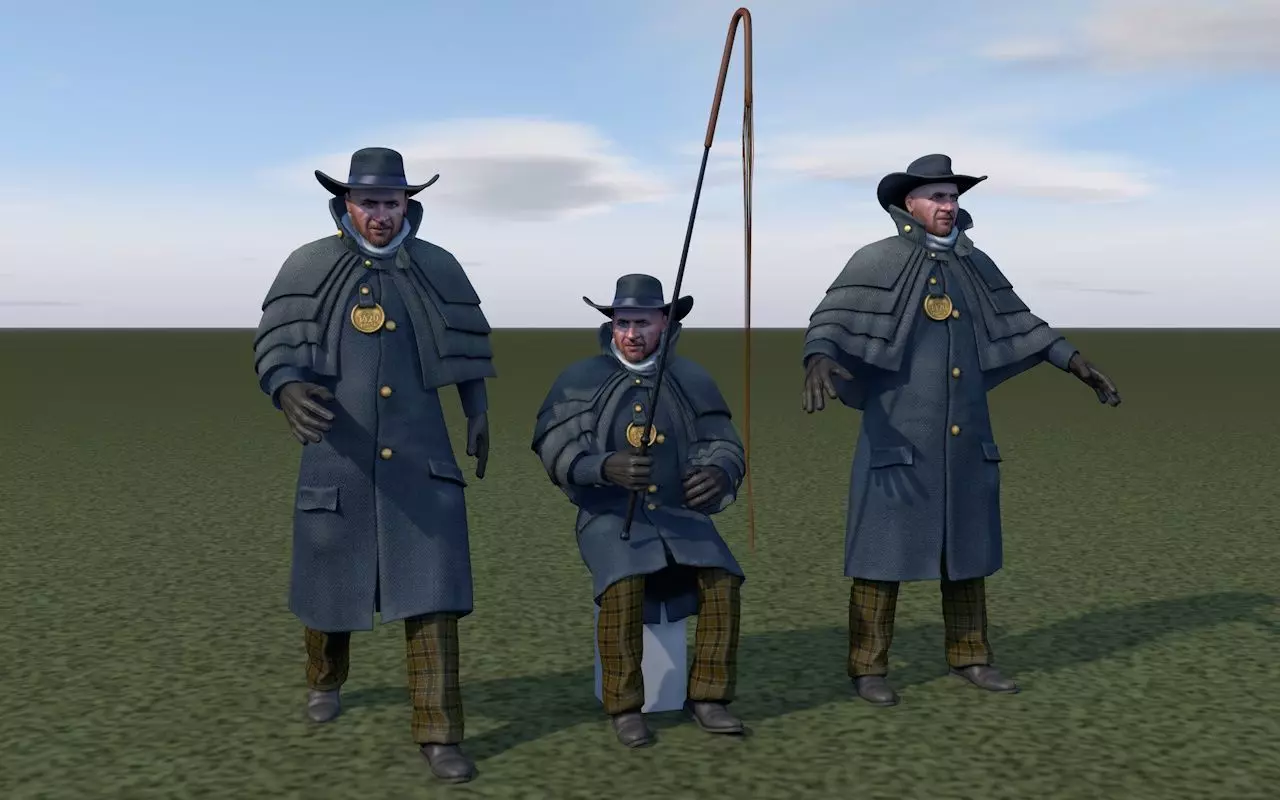 Cabman rigging 3D model_0