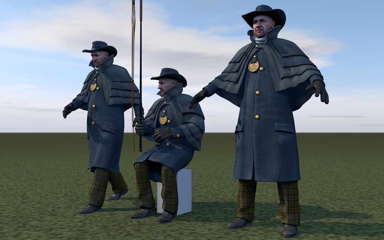 Cabman rigging 3D model_1