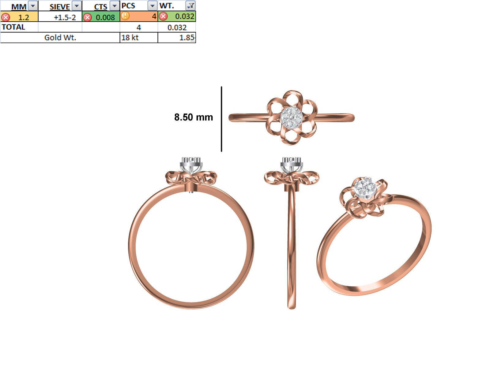 150 STL JCD RING FILES LESS THAN 2GM LIGHT WT  3D print model_50