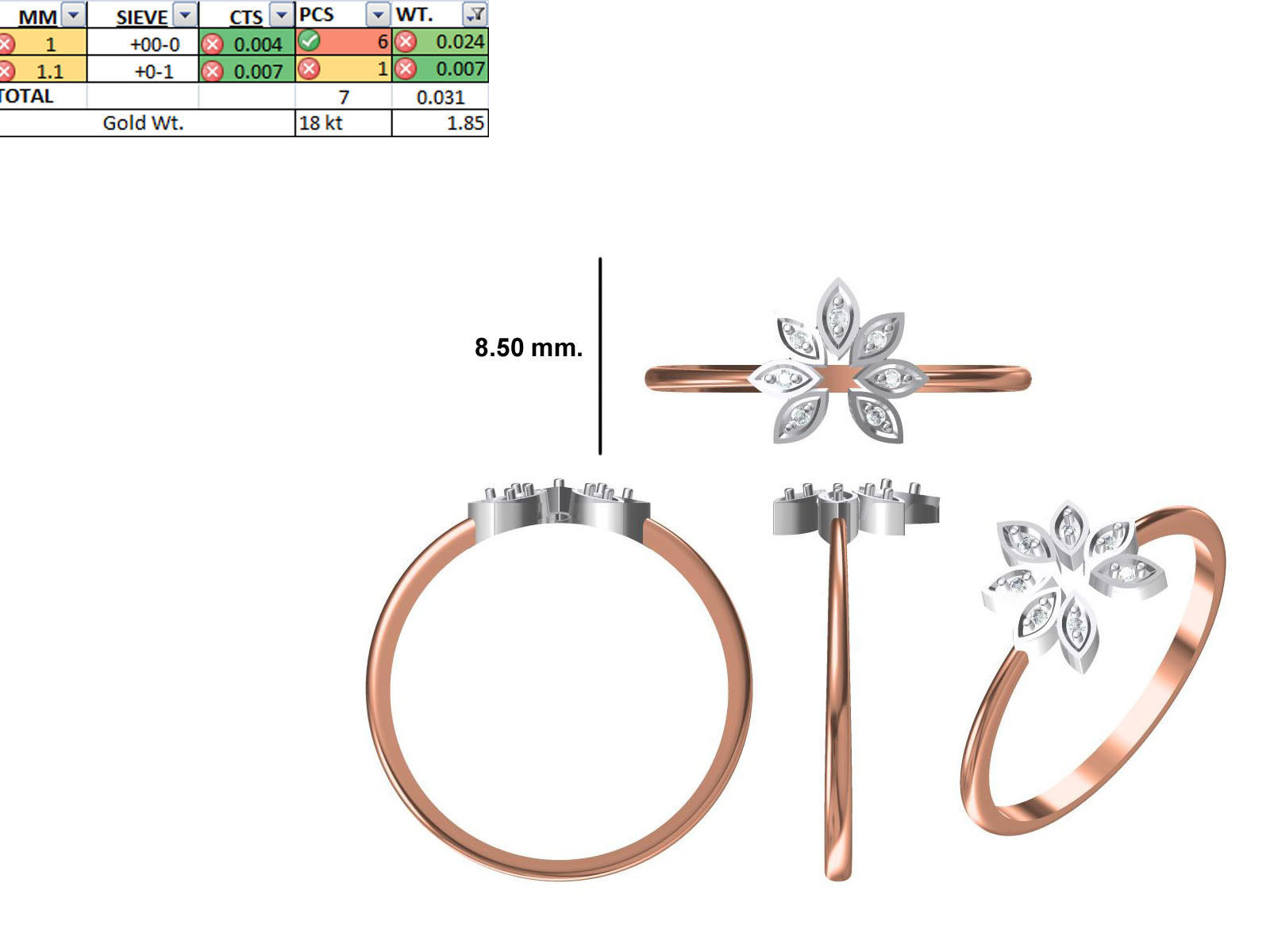 150 STL JCD RING FILES LESS THAN 2GM LIGHT WT  3D print model_23