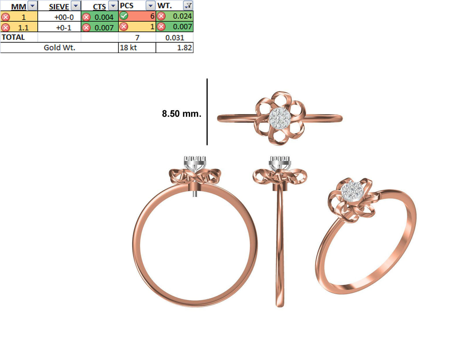 150 STL JCD RING FILES LESS THAN 2GM LIGHT WT  3D print model_2