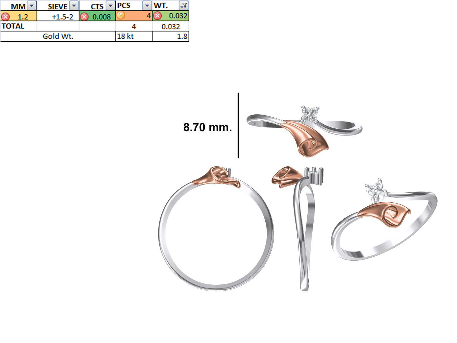 150 STL JCD RING FILES LESS THAN 2GM LIGHT WT  3D print model_45