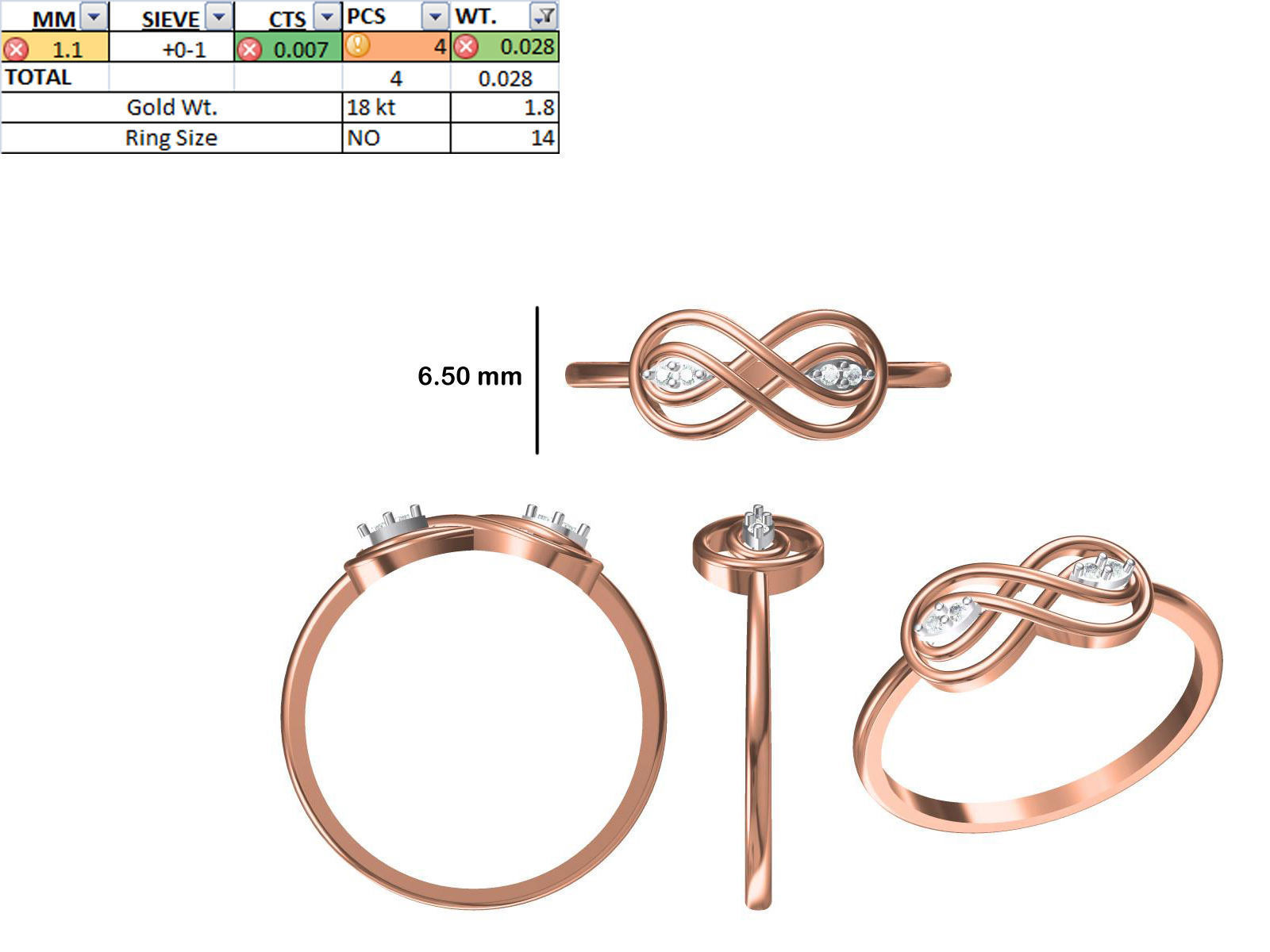 150 STL JCD RING FILES LESS THAN 2GM LIGHT WT  3D print model_12
