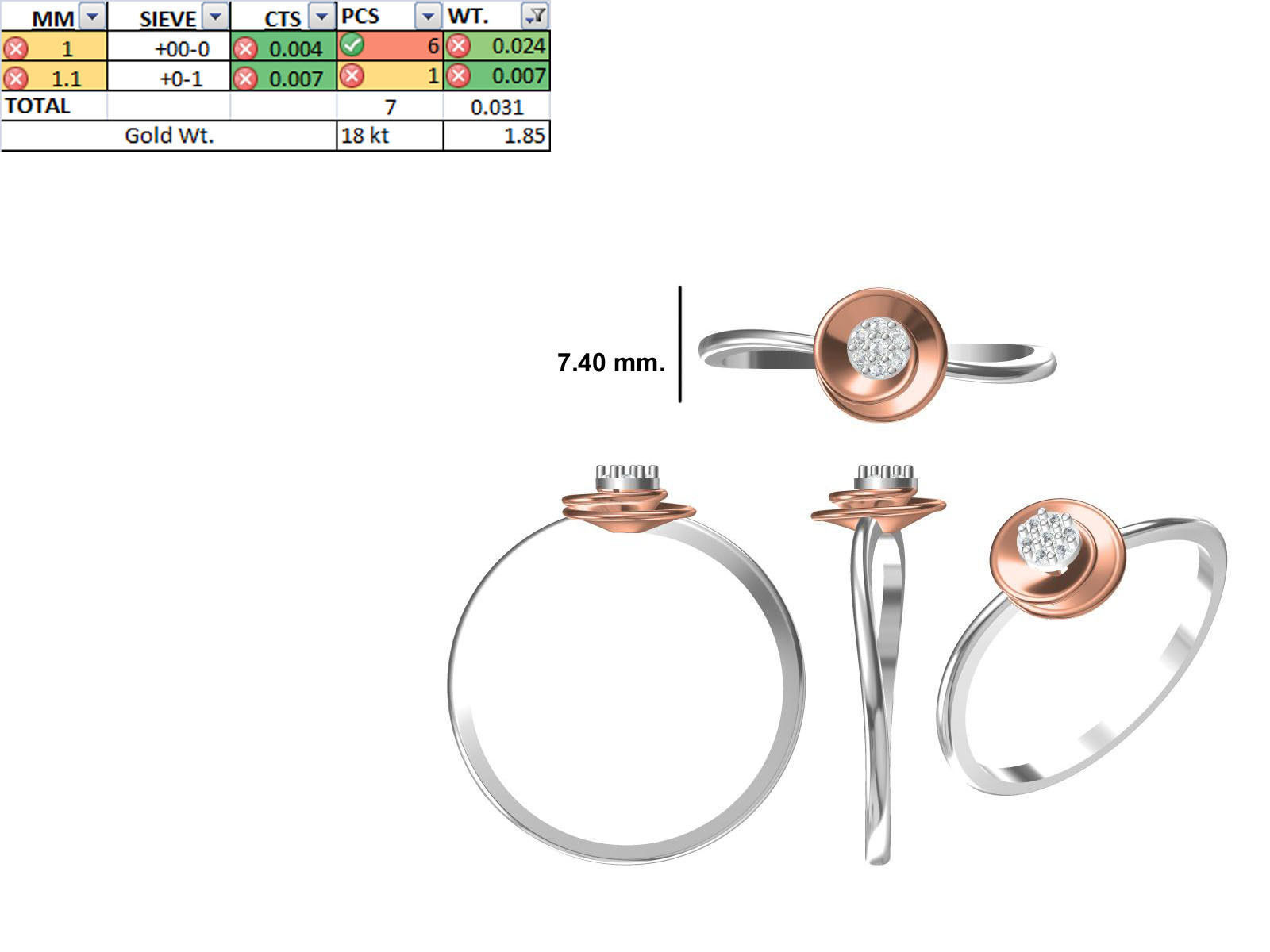 150 STL JCD RING FILES LESS THAN 2GM LIGHT WT  3D print model_3