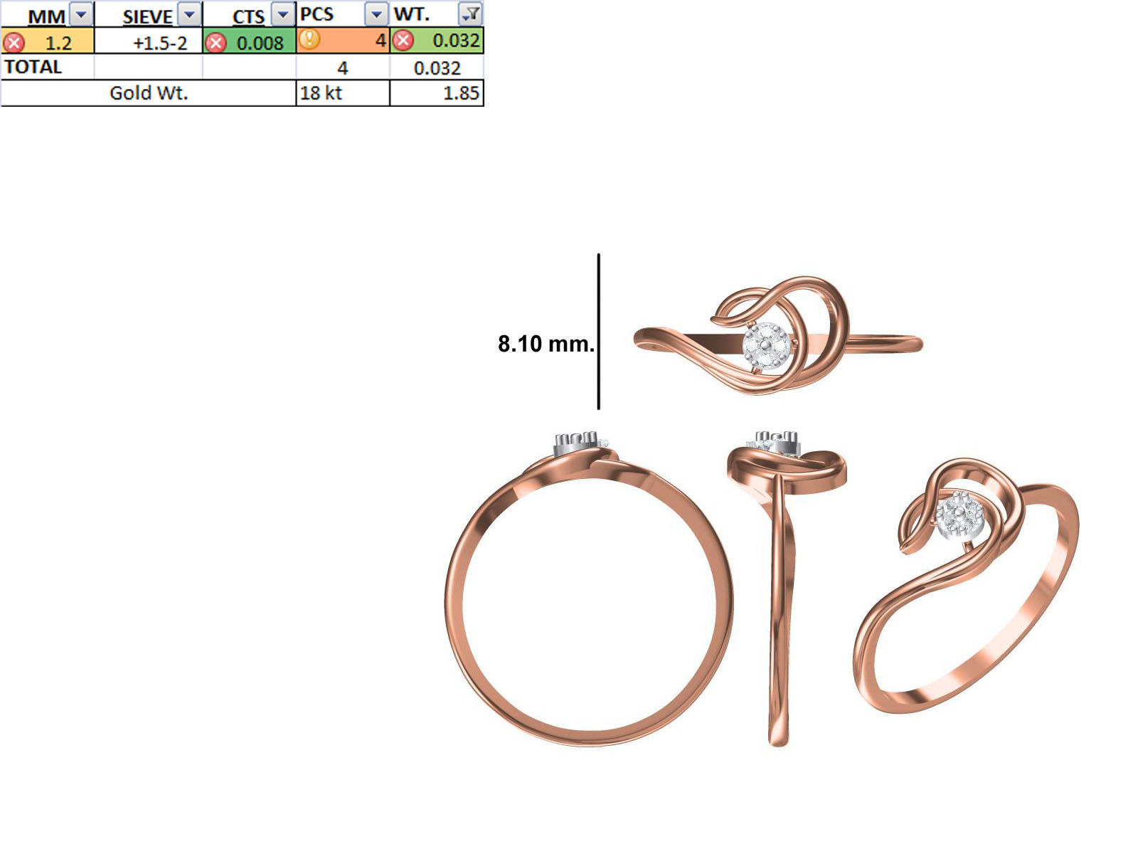 150 STL JCD RING FILES LESS THAN 2GM LIGHT WT  3D print model_26