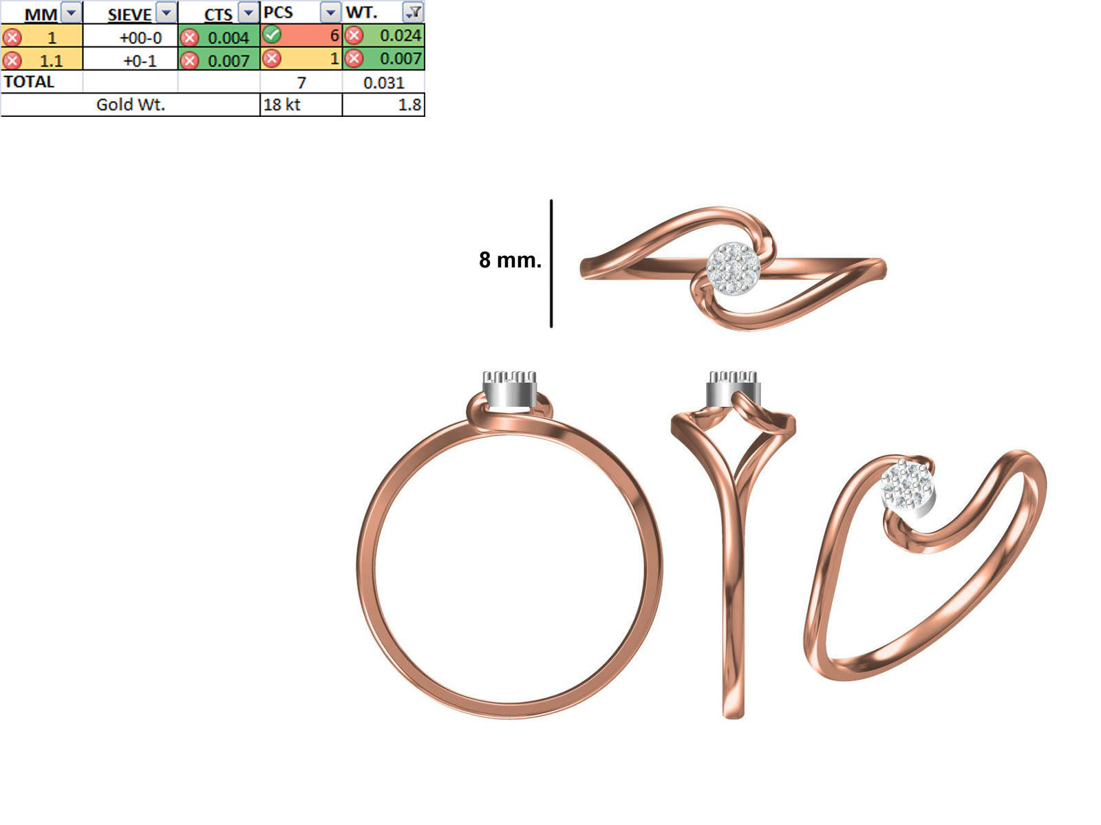 150 STL JCD RING FILES LESS THAN 2GM LIGHT WT  3D print model_27