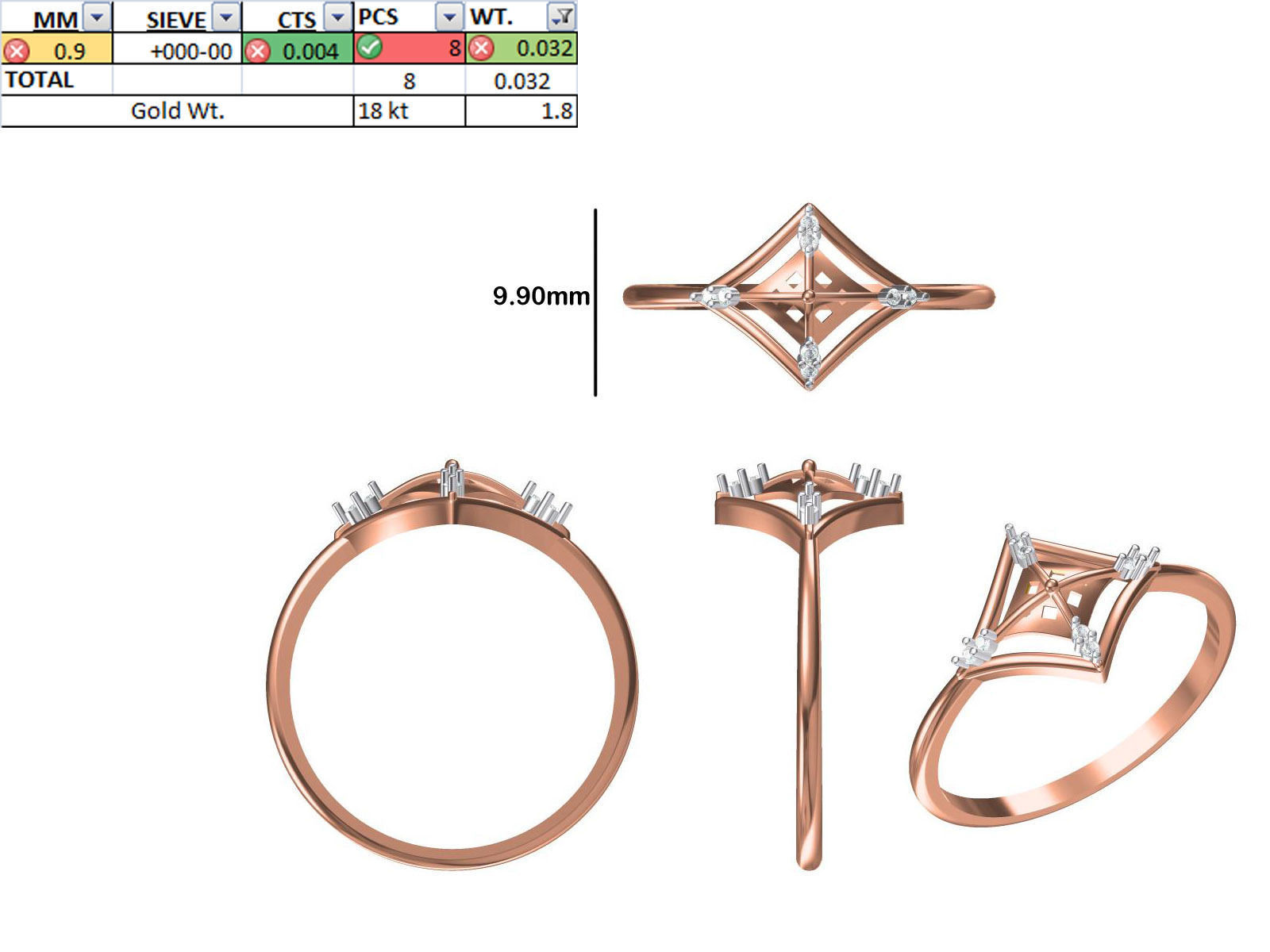 150 STL JCD RING FILES LESS THAN 2GM LIGHT WT  3D print model_100