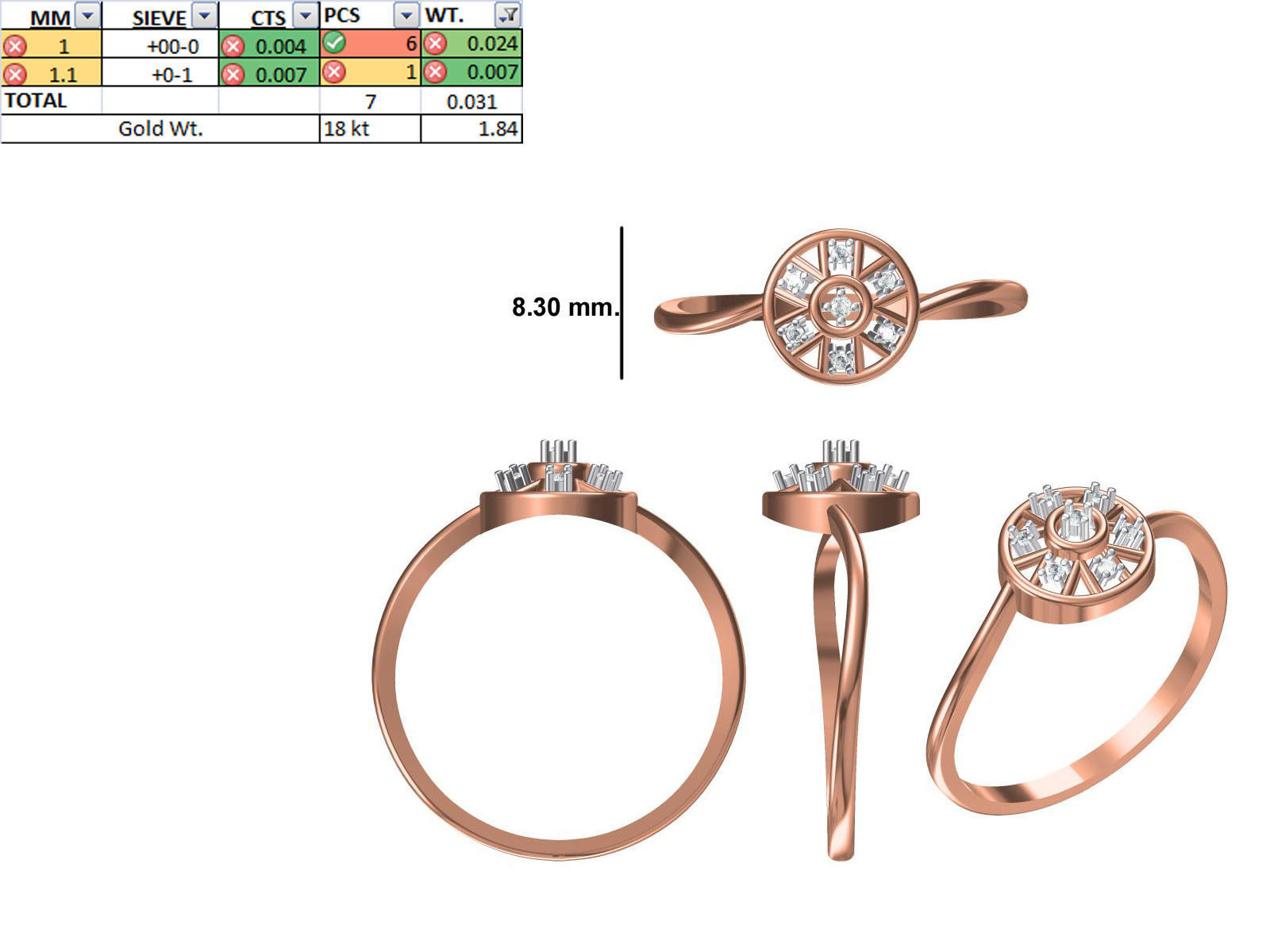 150 STL JCD RING FILES LESS THAN 2GM LIGHT WT  3D print model_5