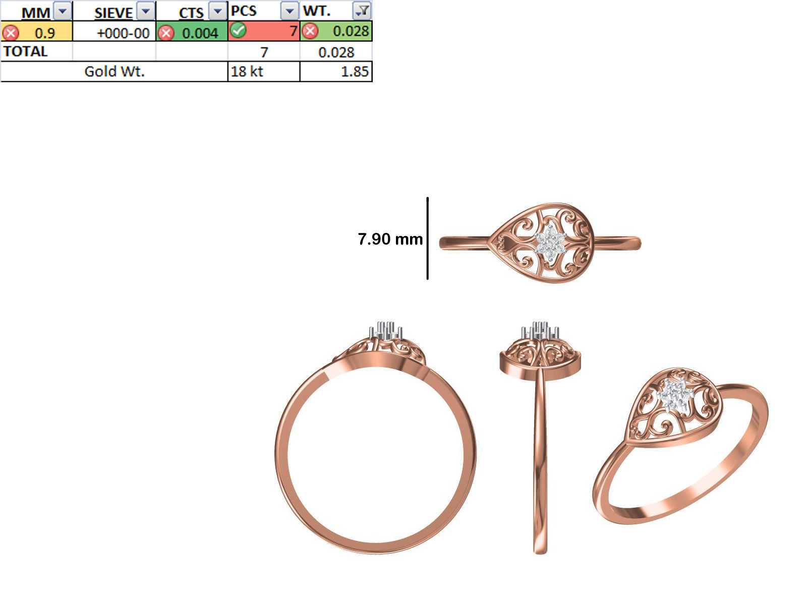 150 STL JCD RING FILES LESS THAN 2GM LIGHT WT  3D print model_99