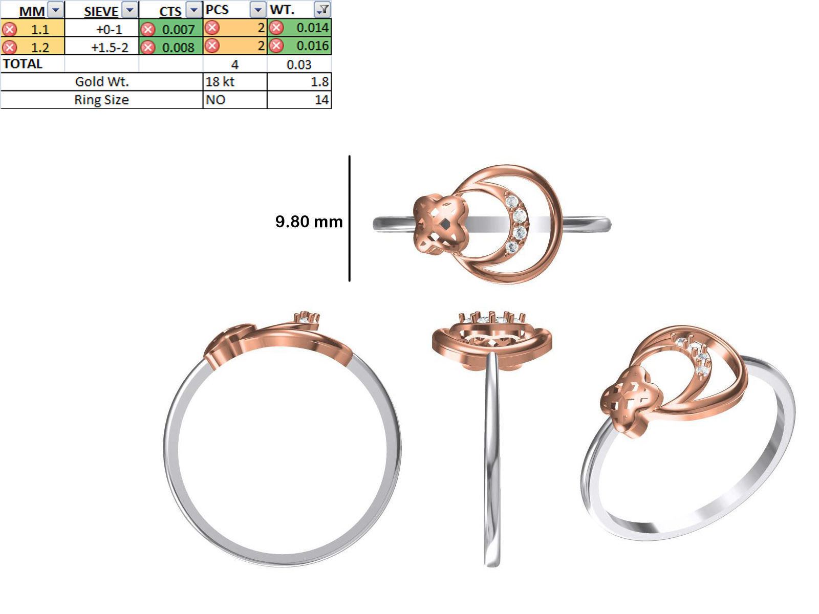 150 STL JCD RING FILES LESS THAN 2GM LIGHT WT  3D print model_8