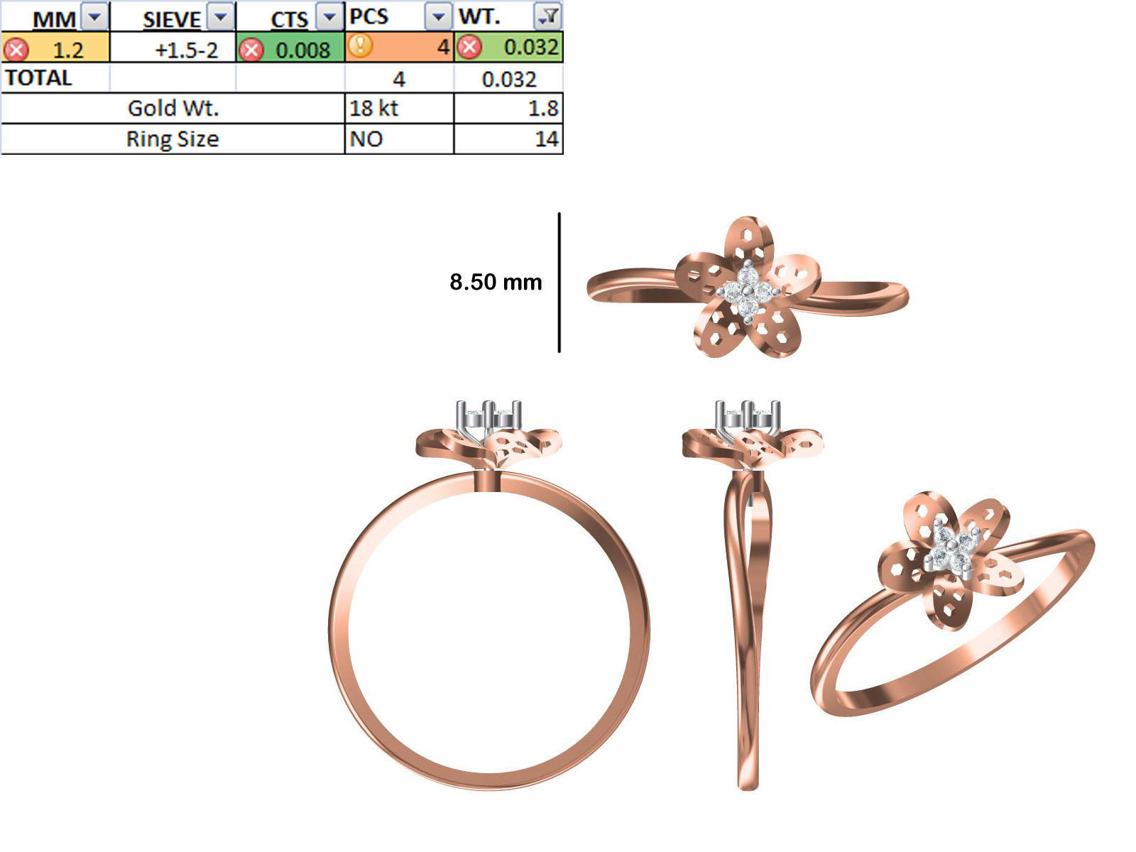 150 STL JCD RING FILES LESS THAN 2GM LIGHT WT  3D print model_16
