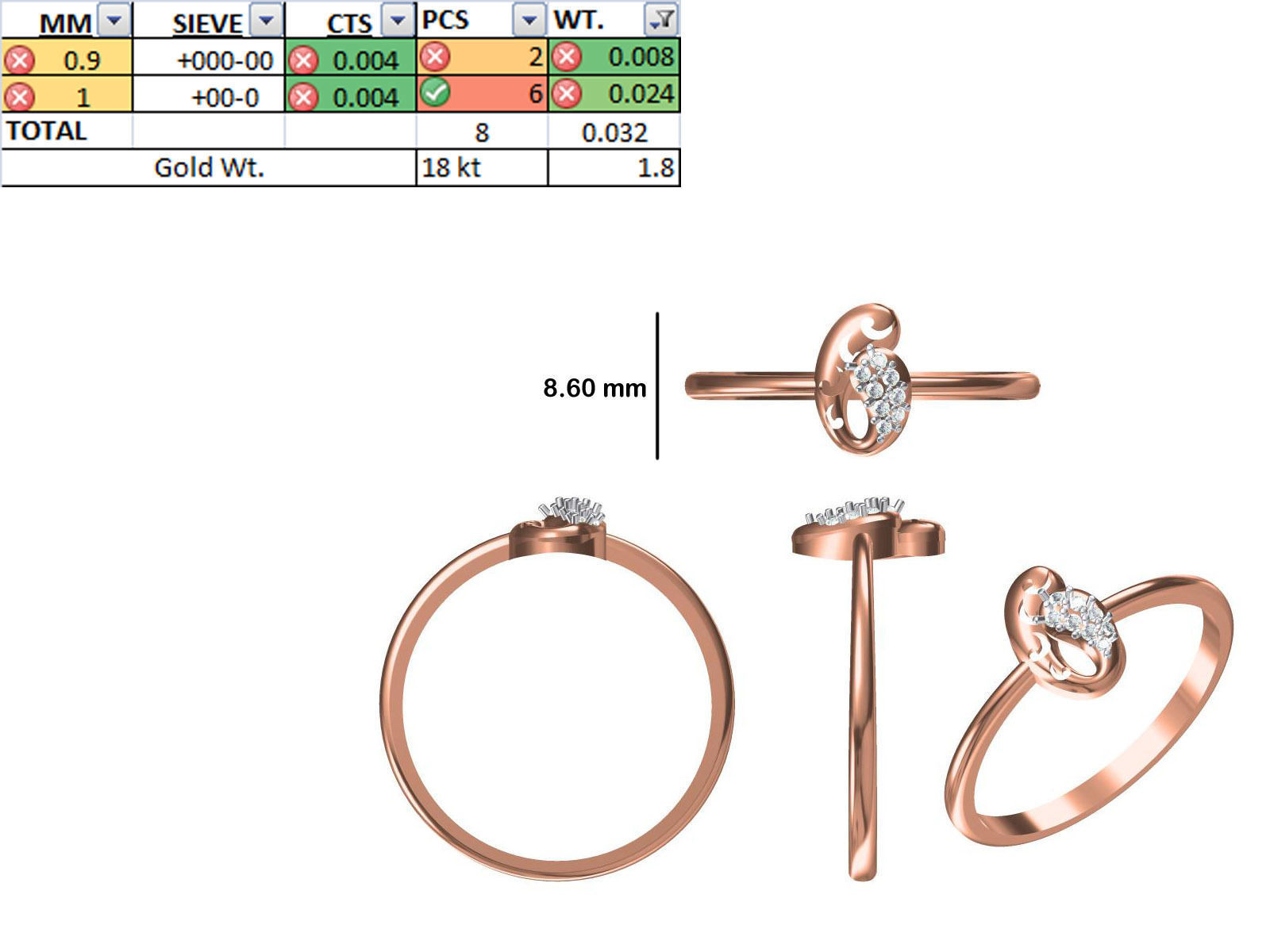 150 STL JCD RING FILES LESS THAN 2GM LIGHT WT  3D print model_65