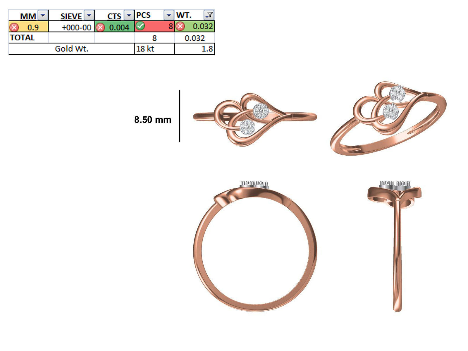 150 STL JCD RING FILES LESS THAN 2GM LIGHT WT  3D print model_105