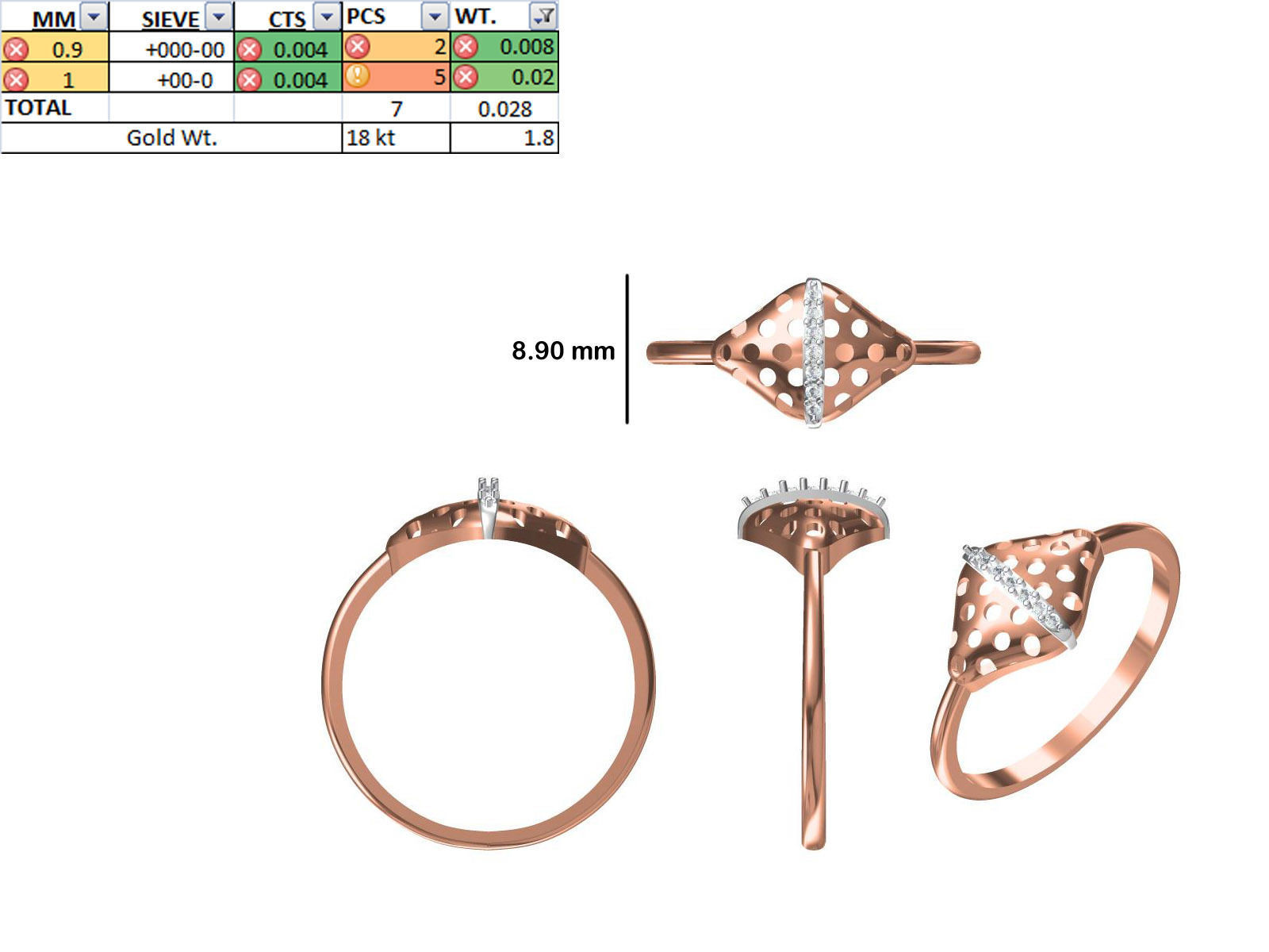 150 STL JCD RING FILES LESS THAN 2GM LIGHT WT  3D print model_67