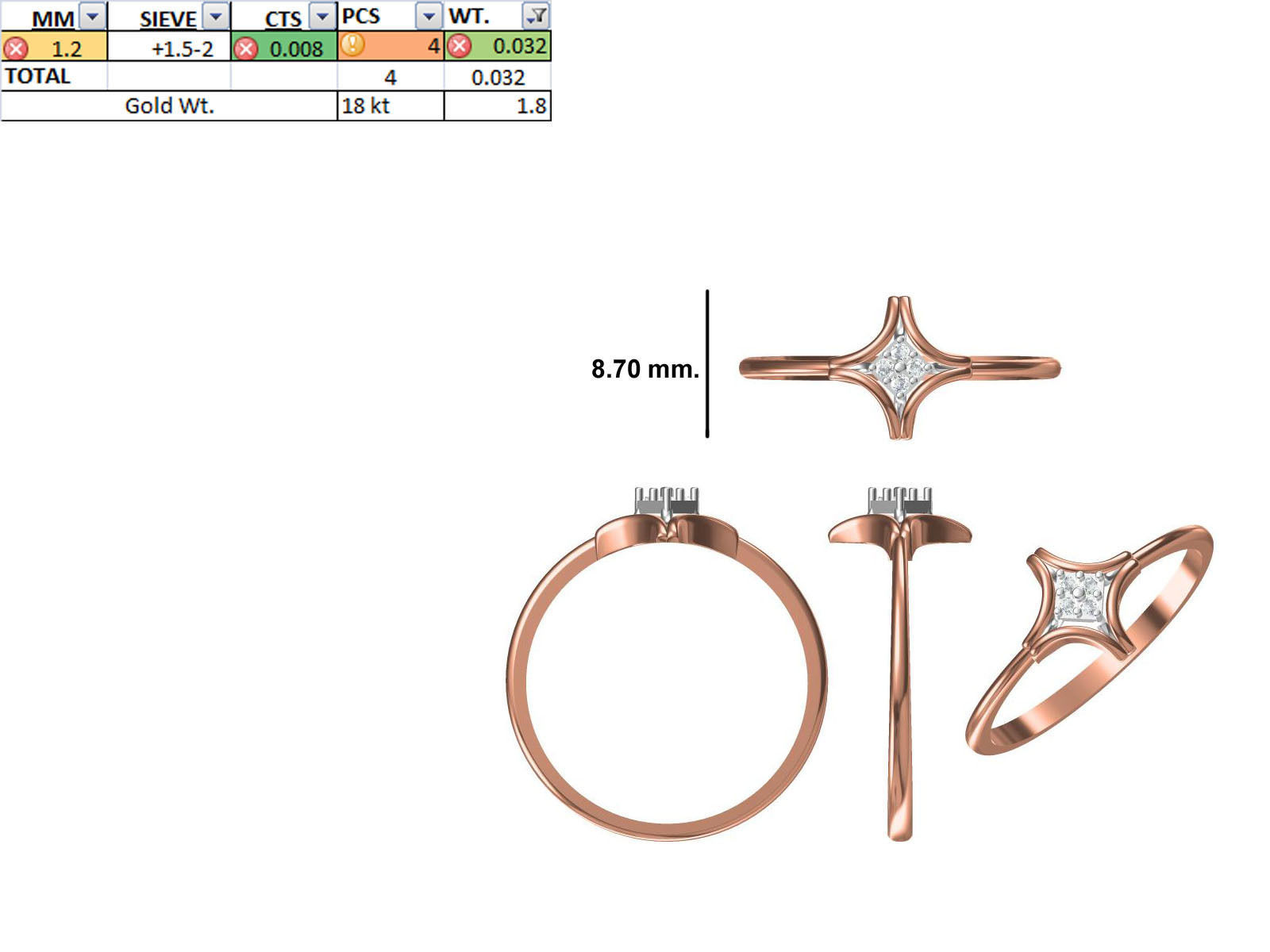 150 STL JCD RING FILES LESS THAN 2GM LIGHT WT  3D print model_24