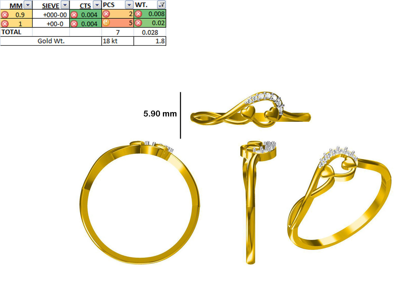 150 STL JCD RING FILES LESS THAN 2GM LIGHT WT  3D print model_75