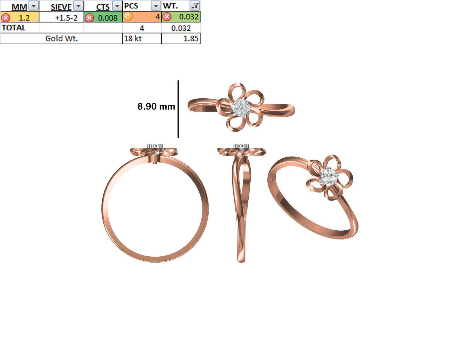 150 STL JCD RING FILES LESS THAN 2GM LIGHT WT  3D print model_28