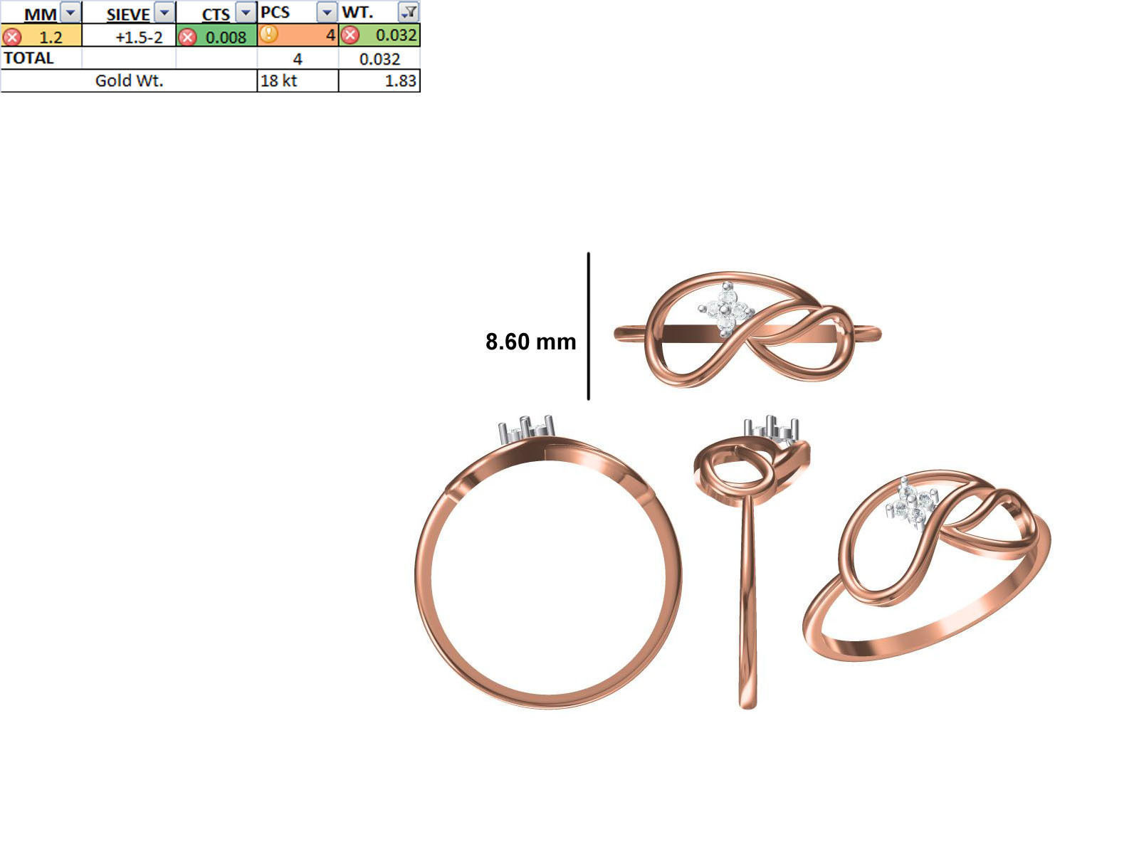 150 STL JCD RING FILES LESS THAN 2GM LIGHT WT  3D print model_33