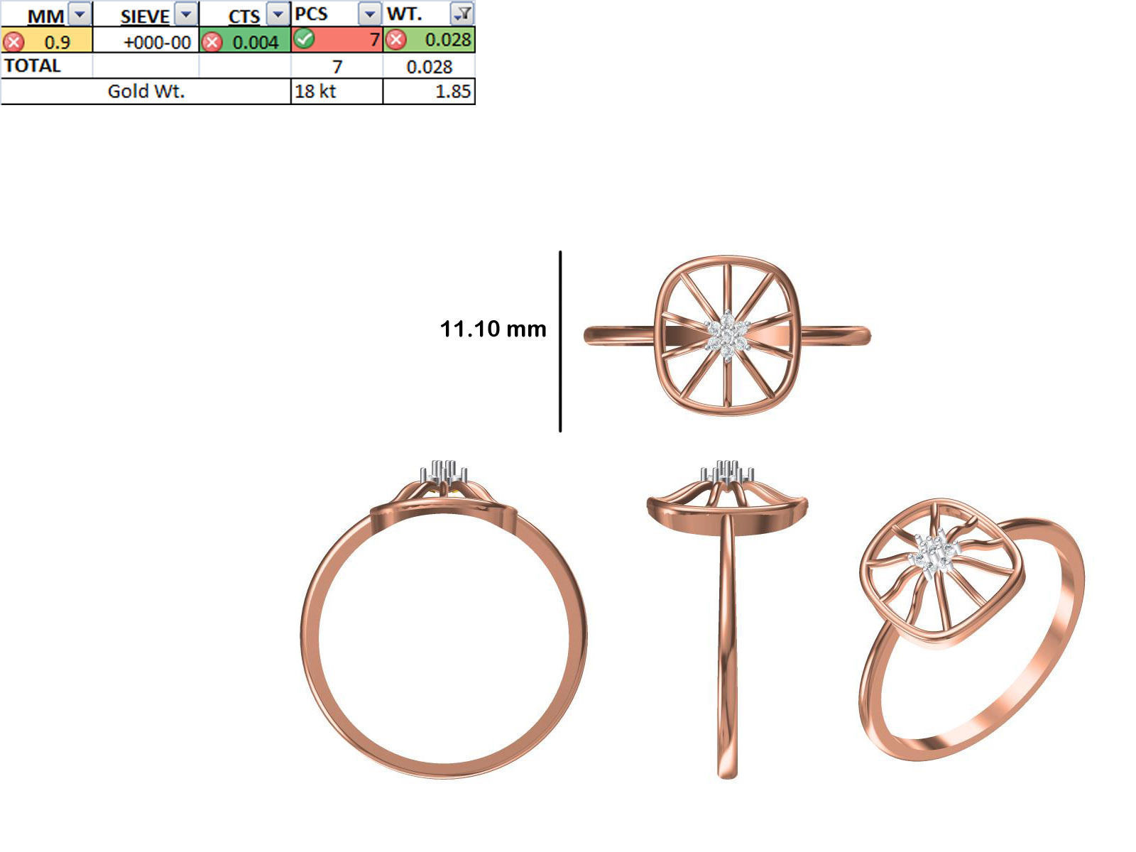 150 STL JCD RING FILES LESS THAN 2GM LIGHT WT  3D print model_97