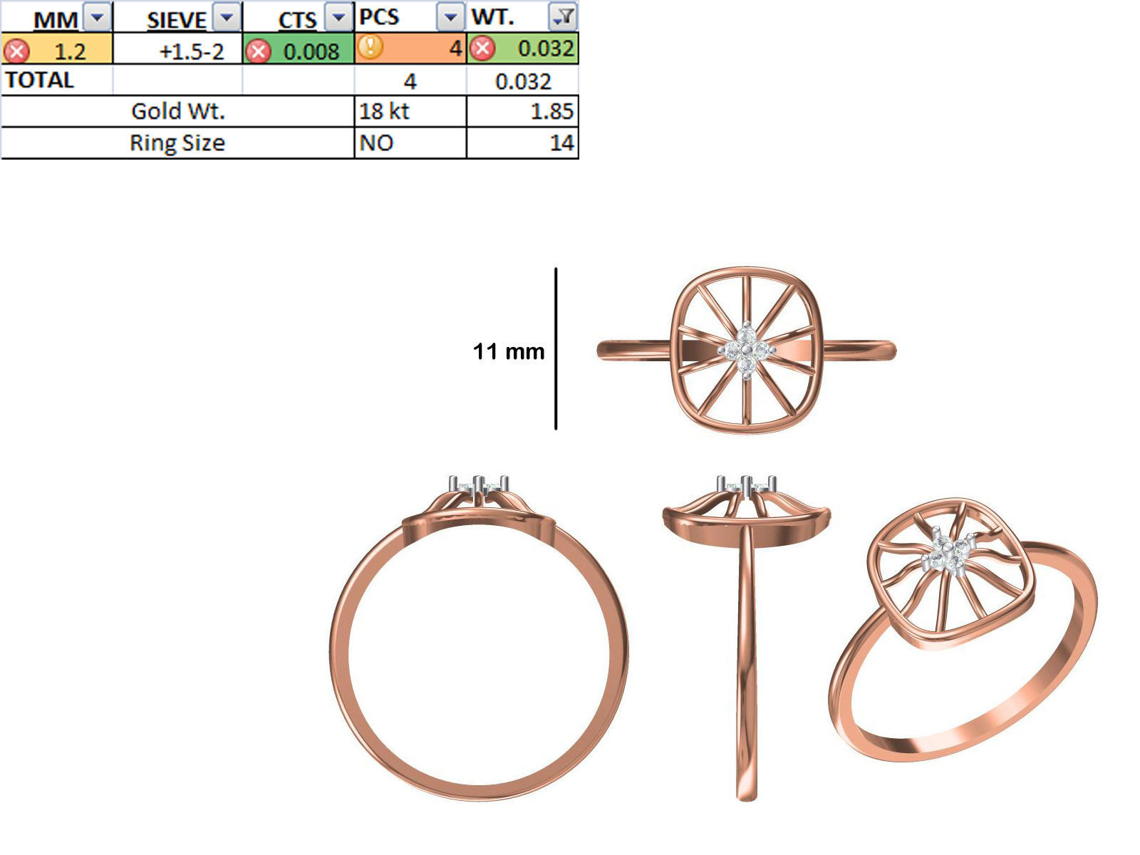 150 STL JCD RING FILES LESS THAN 2GM LIGHT WT  3D print model_60