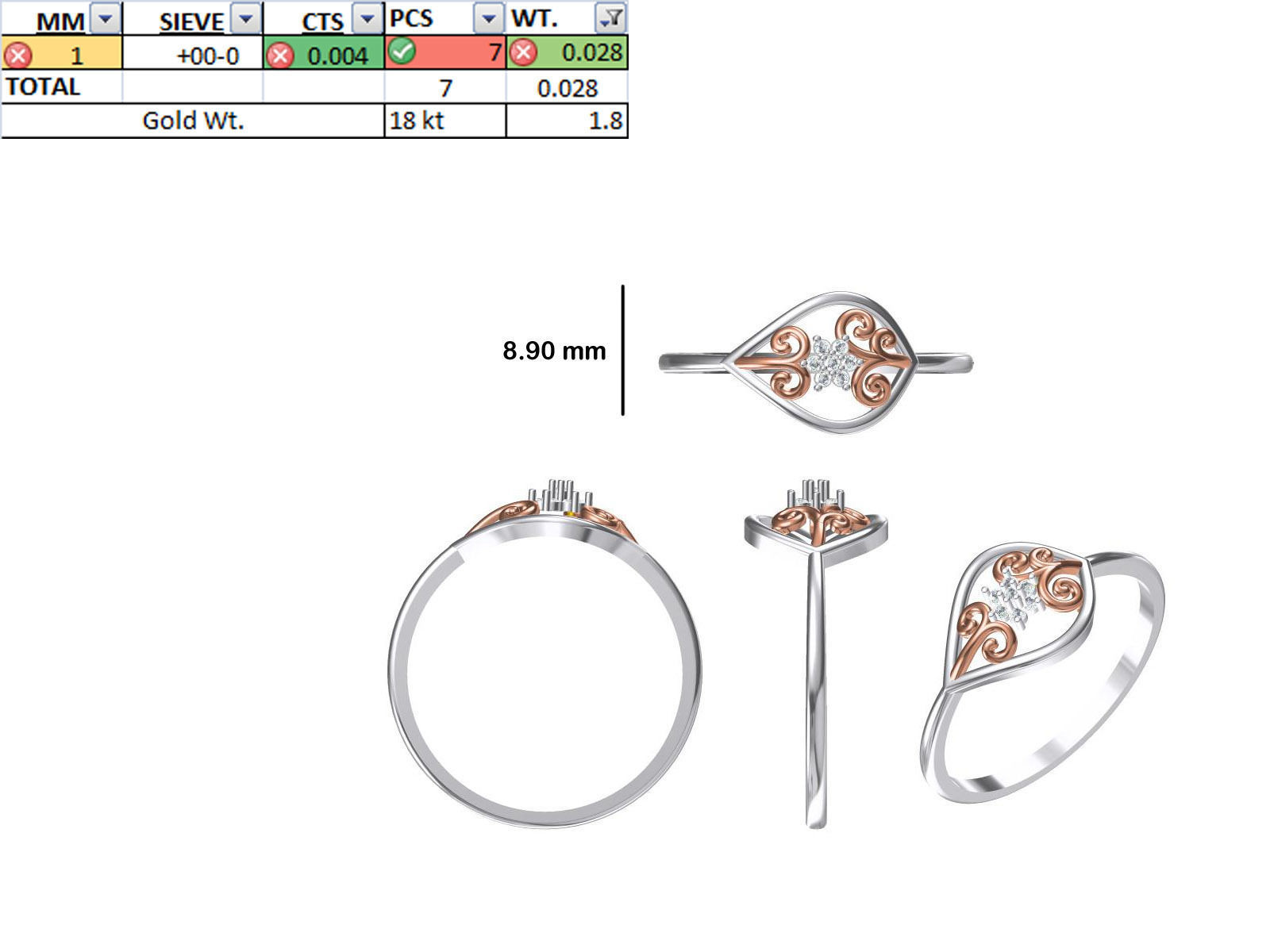 150 STL JCD RING FILES LESS THAN 2GM LIGHT WT  3D print model_84