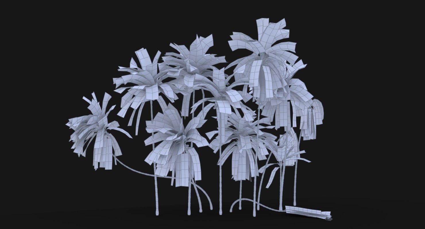 Coconut Palm Trees Asset 2 3D Model Collection_10