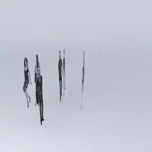 People 2D hand drawing 3D model