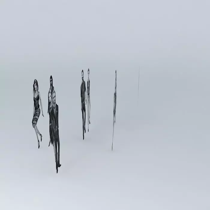 People 2D hand drawing 3D model_0