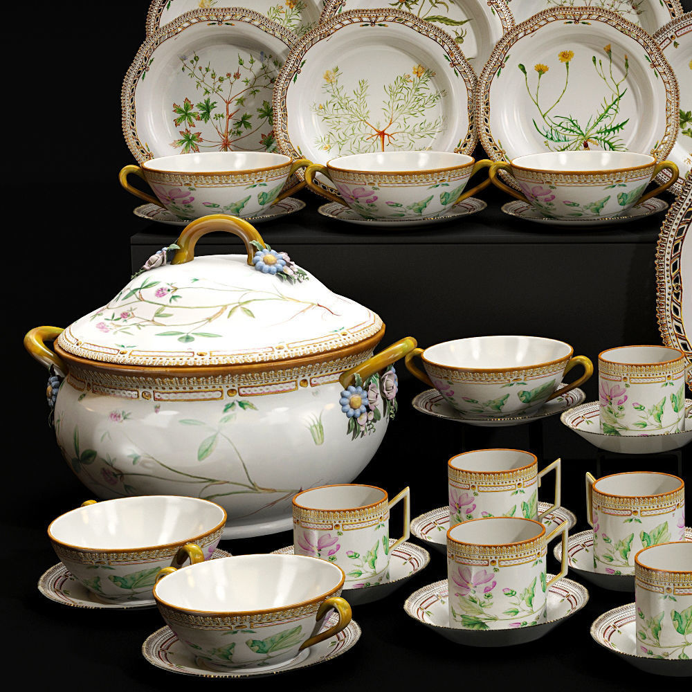 Porcelain table service 3D model_4