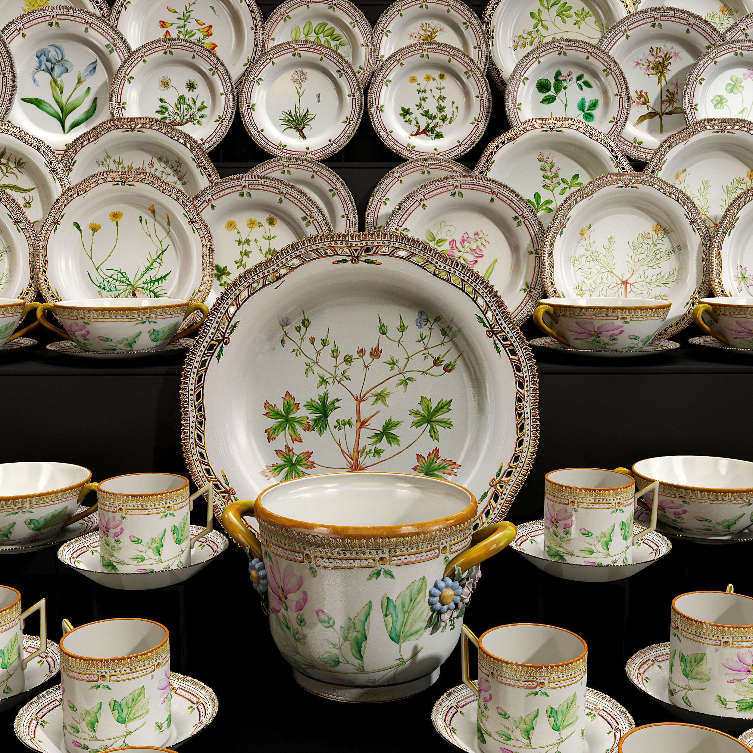 Porcelain table service 3D model_2