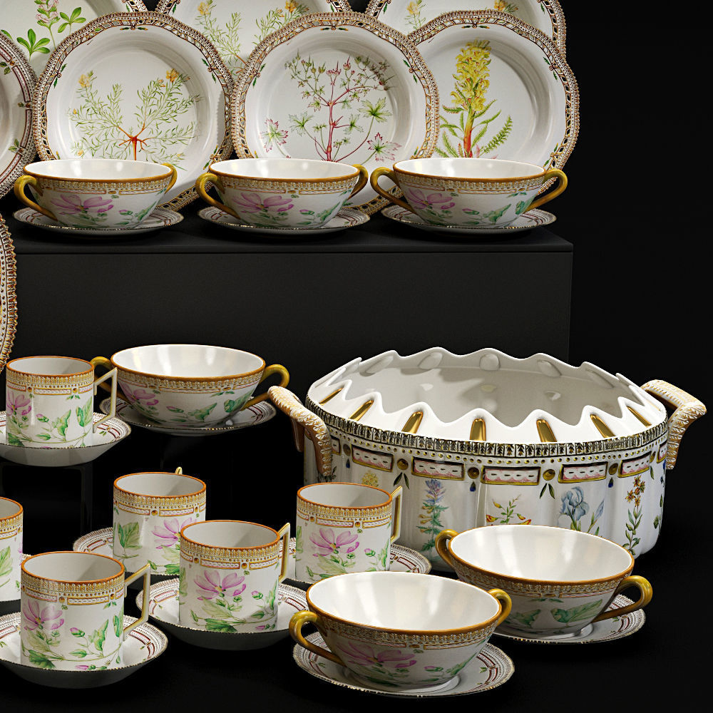 Porcelain table service 3D model_5