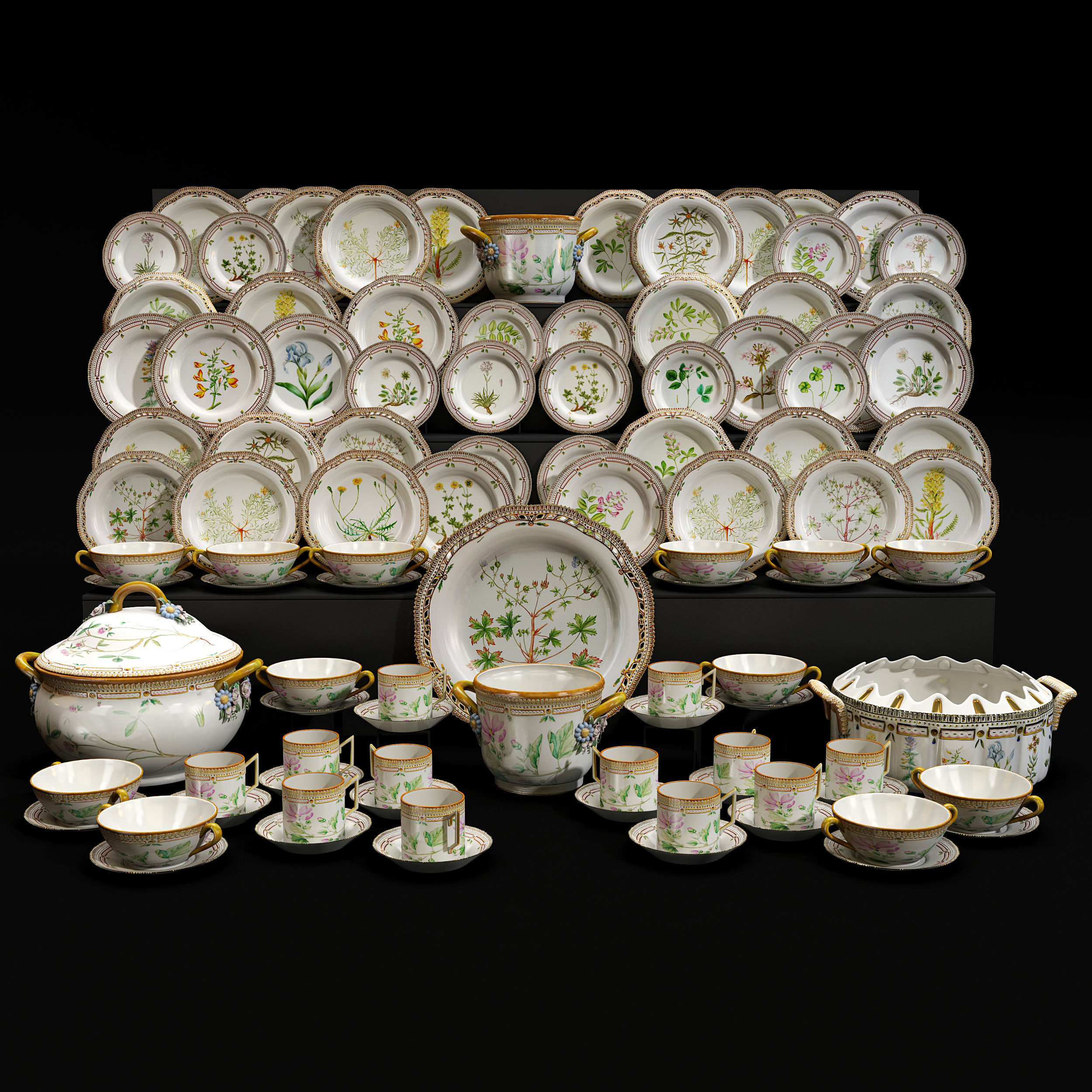 Porcelain table service 3D model_1