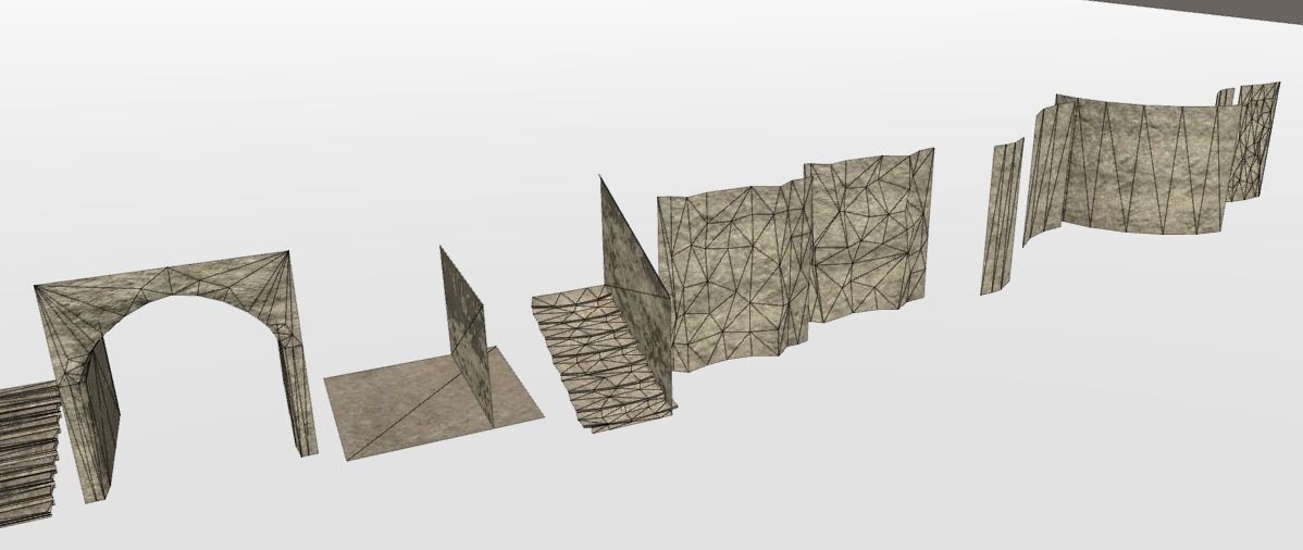 Catacombs Modular Low-poly 3D model_30