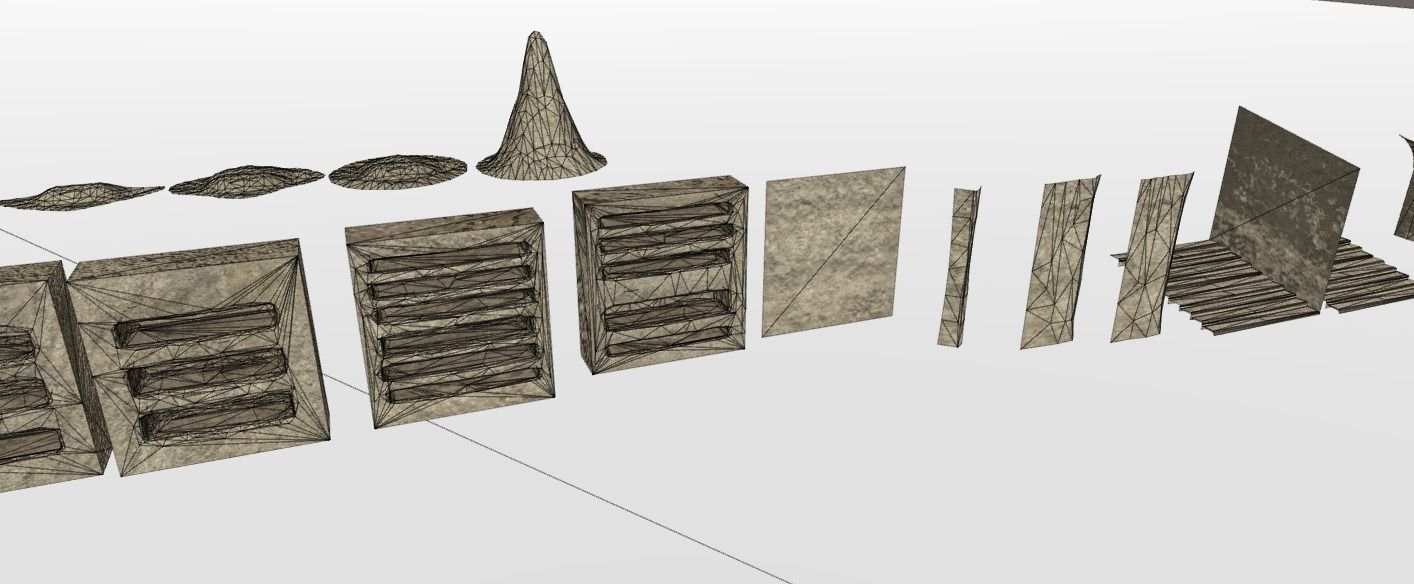 Catacombs Modular Low-poly 3D model_31