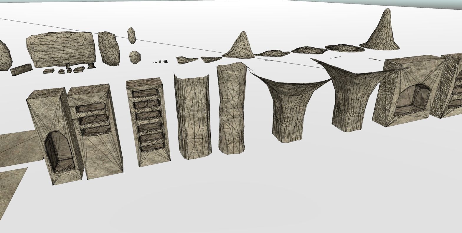 Catacombs Modular Low-poly 3D model_29