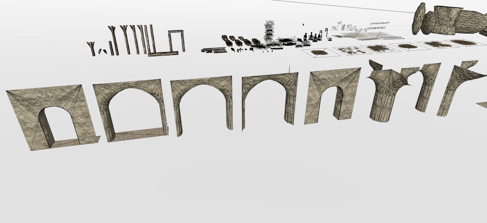 Catacombs Modular Low-poly 3D model_25