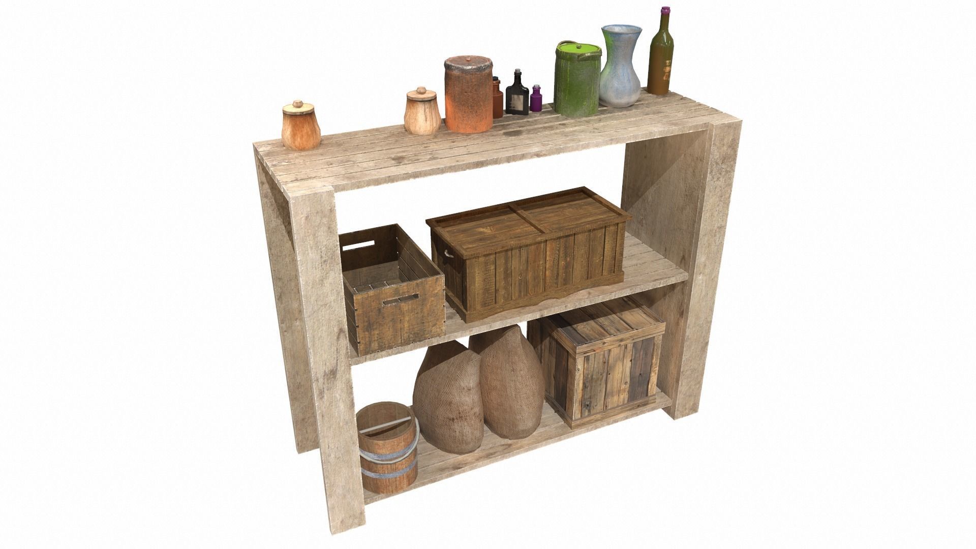 Shelves collection rustic console table with drawers _13