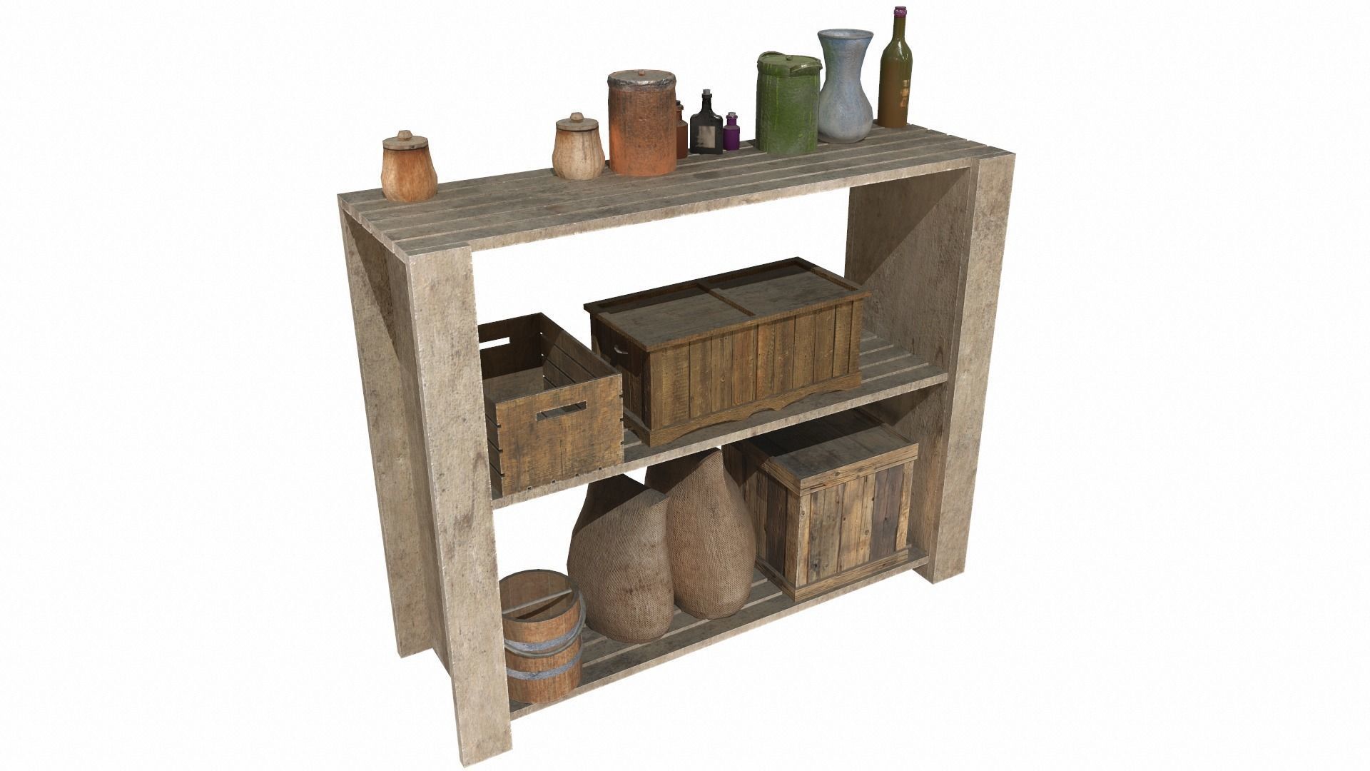 Shelves collection rustic console table with drawers _22