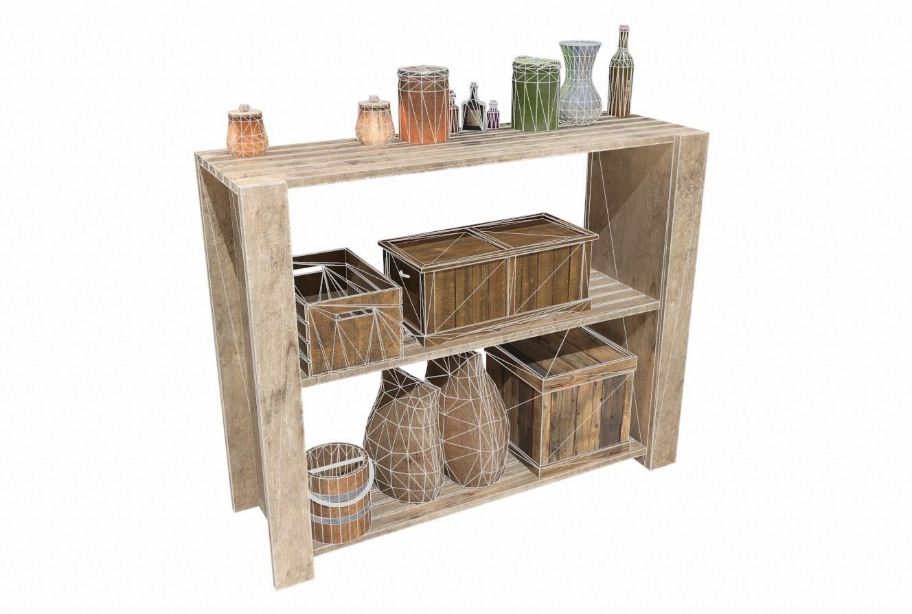 Shelves collection rustic console table with drawers _23