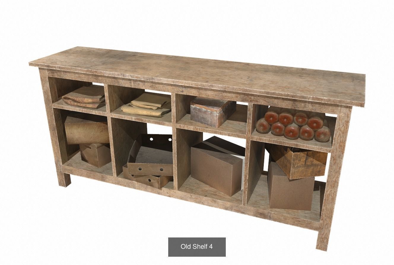 Shelves collection rustic console table with drawers _16