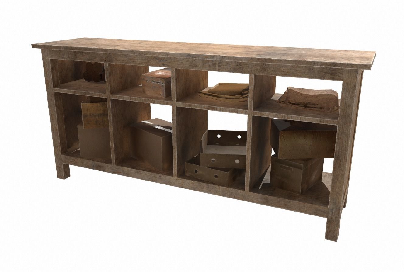 Shelves collection rustic console table with drawers _20