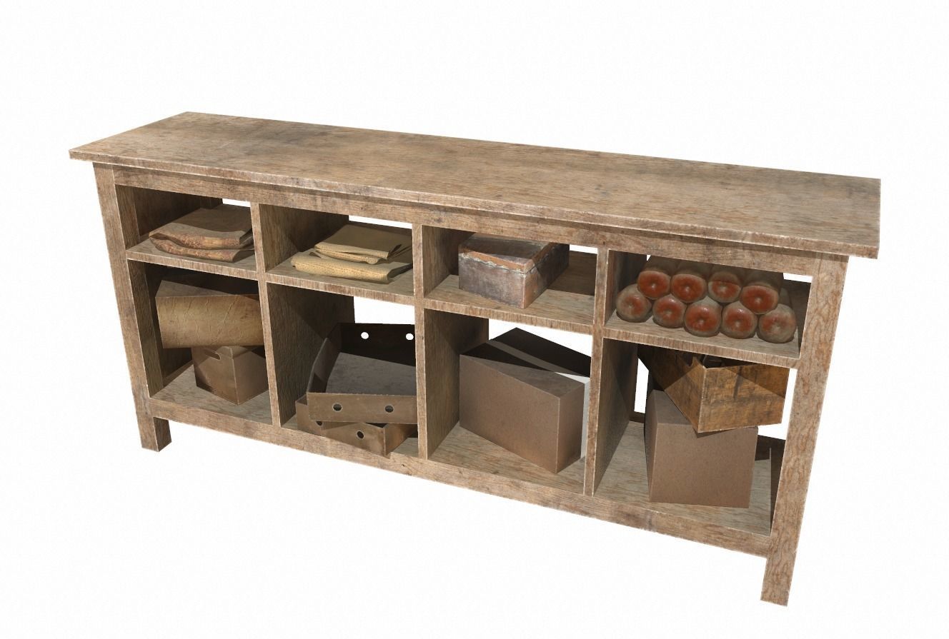 Shelves collection rustic console table with drawers _17