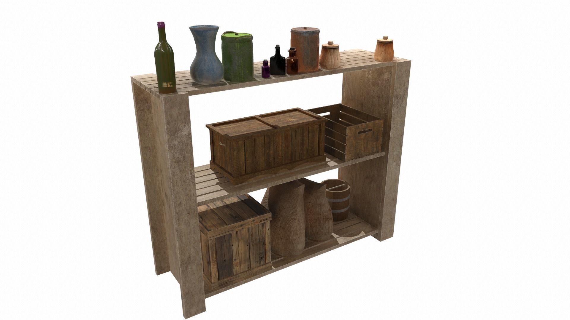 Shelves collection rustic console table with drawers _24