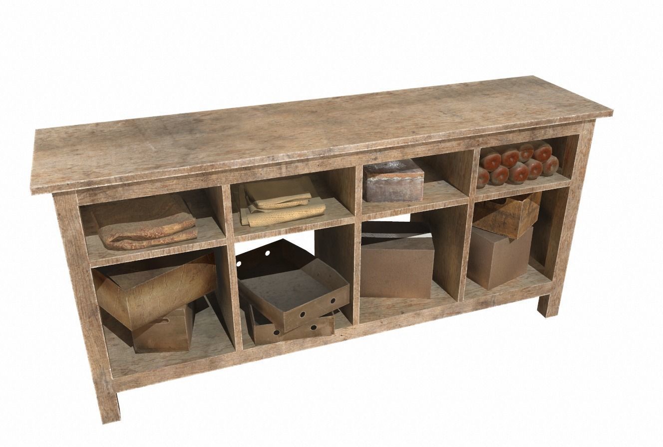 Shelves collection rustic console table with drawers _15