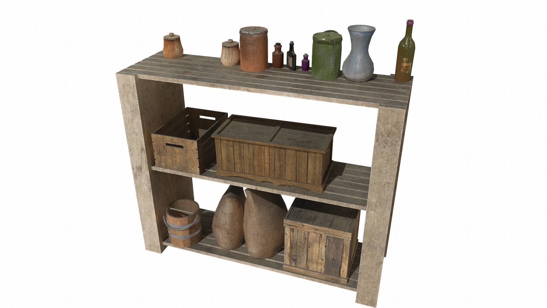 Shelves collection rustic console table with drawers _25