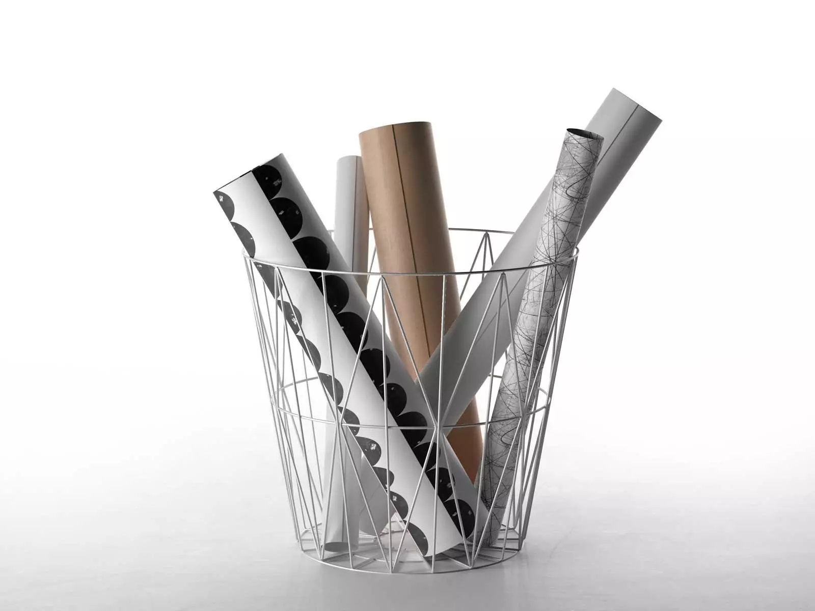 Rolled Papers in Wire Basket 3D model_0