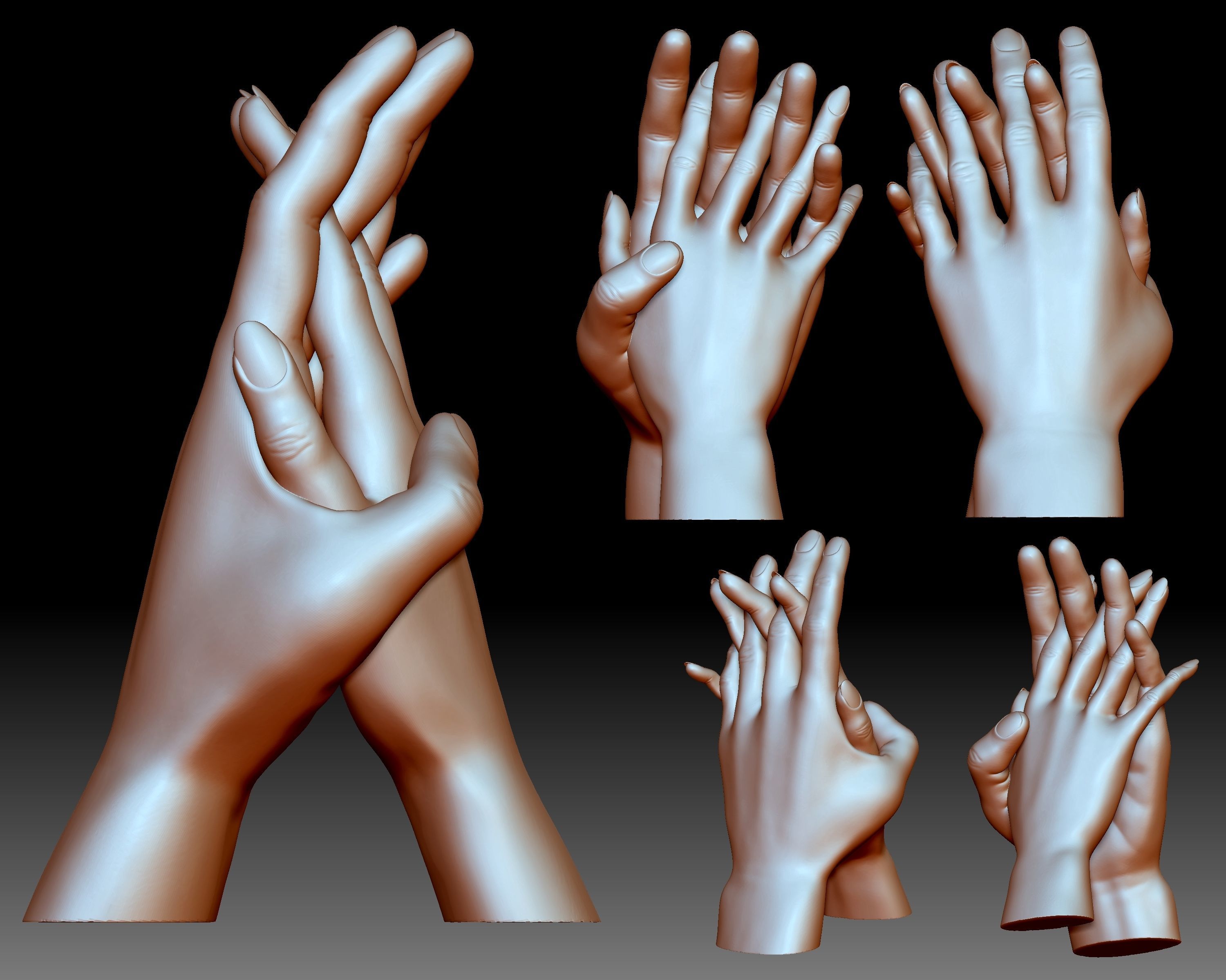 Hands couple in love 3D printable 3D print model_2