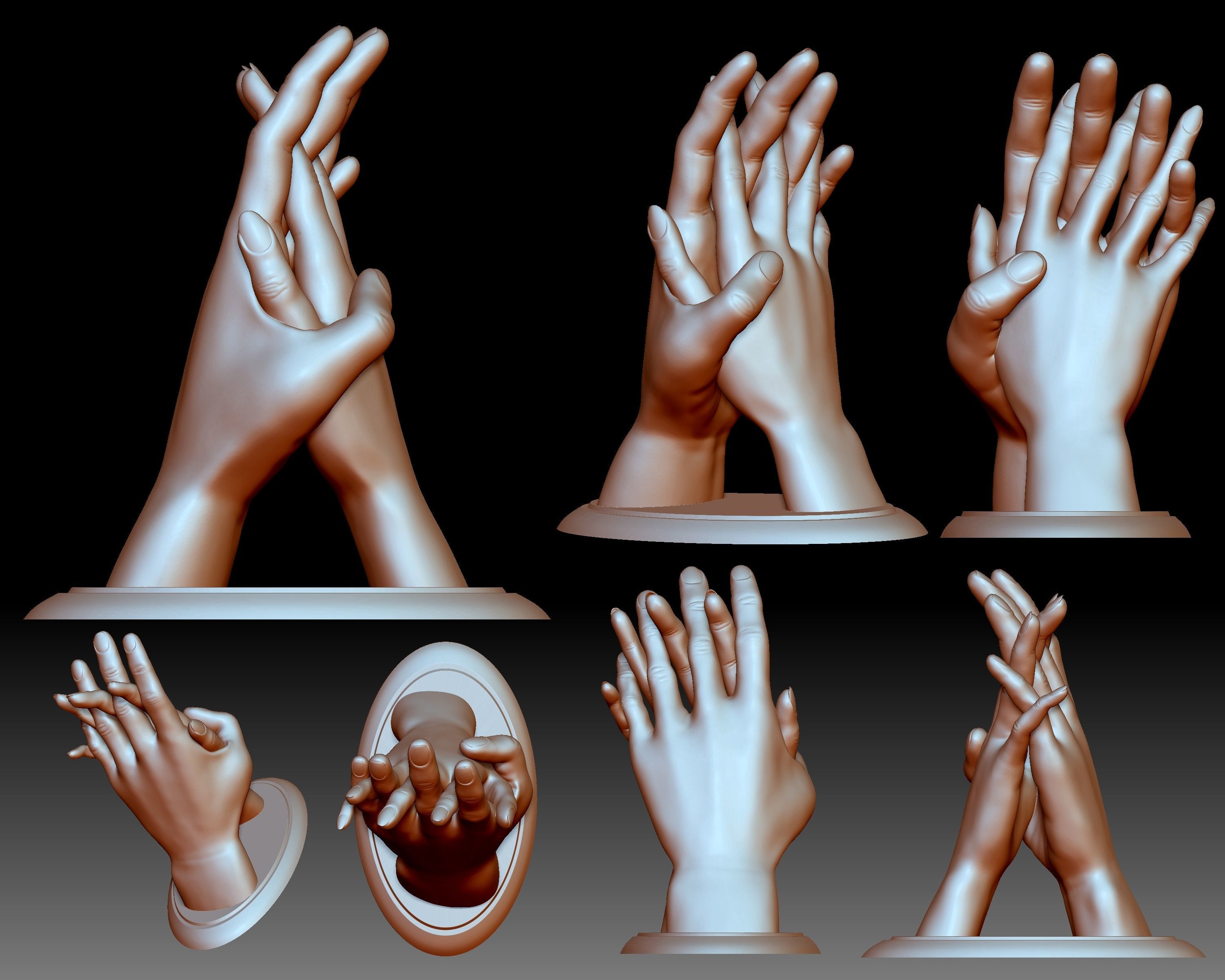 Hands couple in love 3D printable 3D print model_1