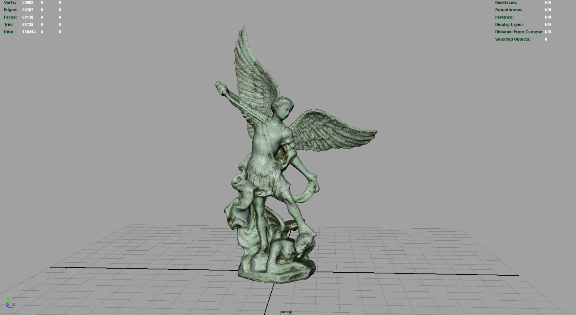 Saint Michael The Archangel Low-poly 3D model_10